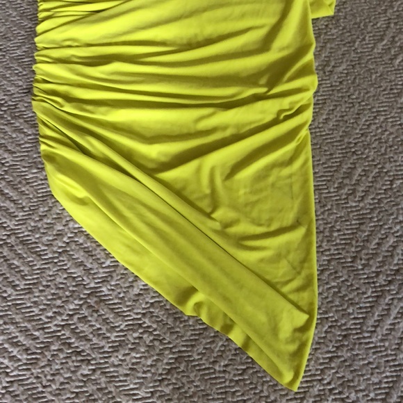 Norma Kamali REVOLVE Diana Gown Spring Green Neon Yellow Midi Dress Small S - Picture 4 of 8